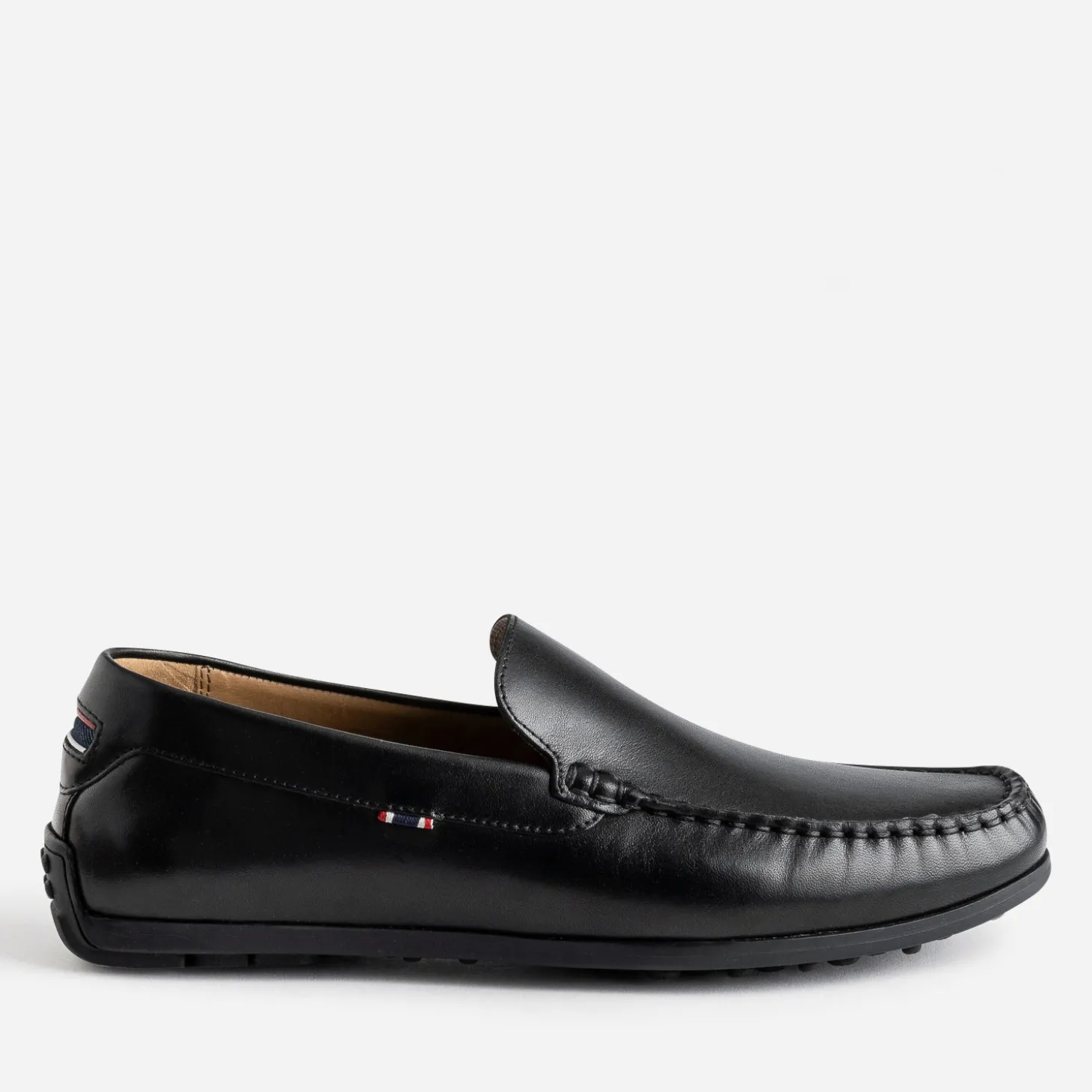 Mocassin noir en cuir