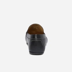 Mocassin noir en cuir