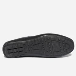Mocassin noir en cuir