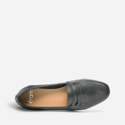 Mocassin noir en cuir
