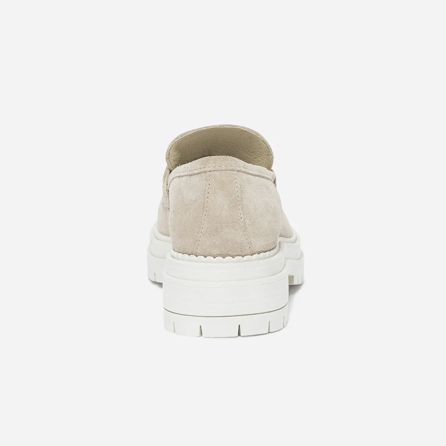 Mocassin TEXTO beige cuir velours semelle épaisse