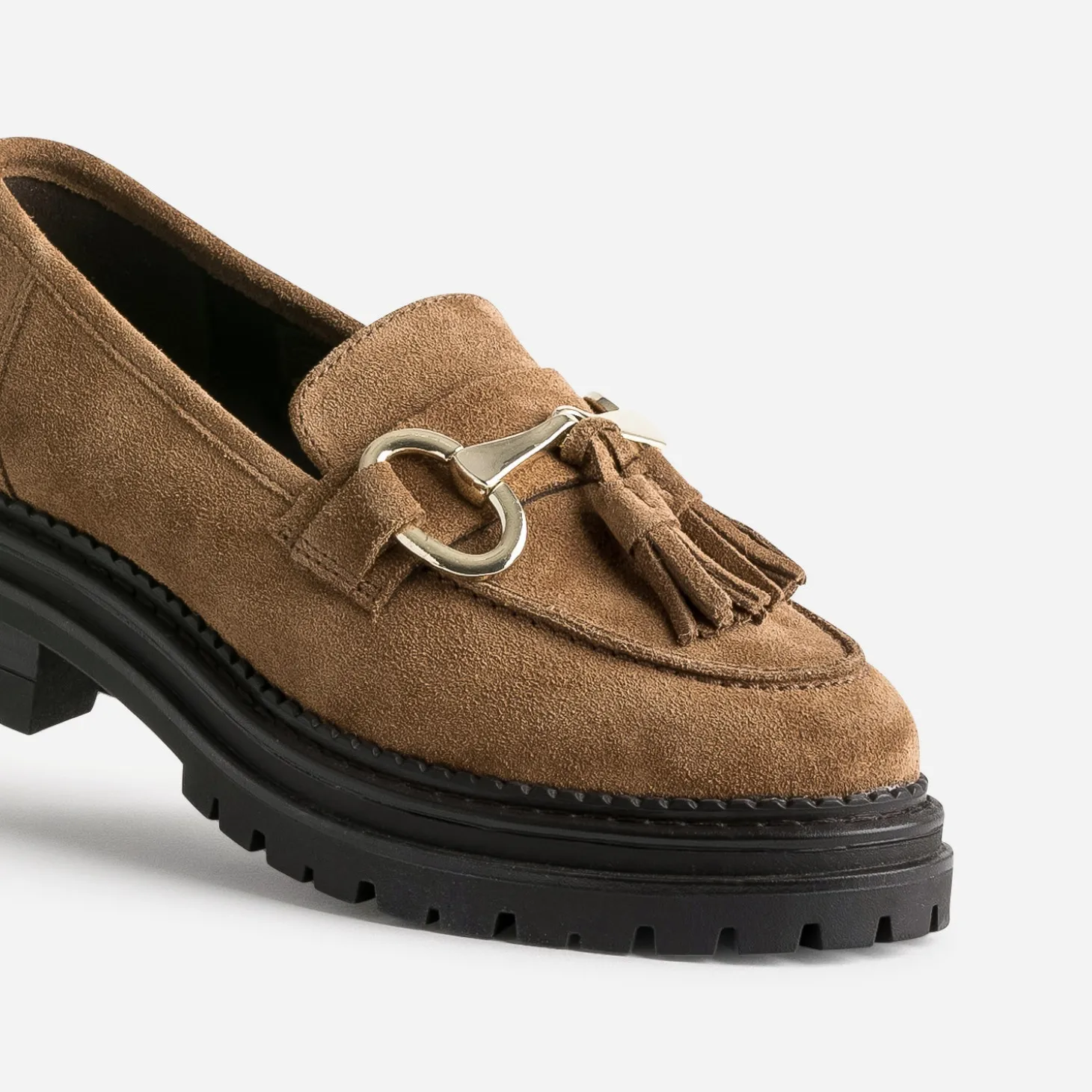 Mocassin TEXTO camel cuir velours