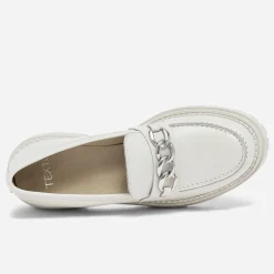 Mocassin TEXTO écru en cuir à semelle épaisse