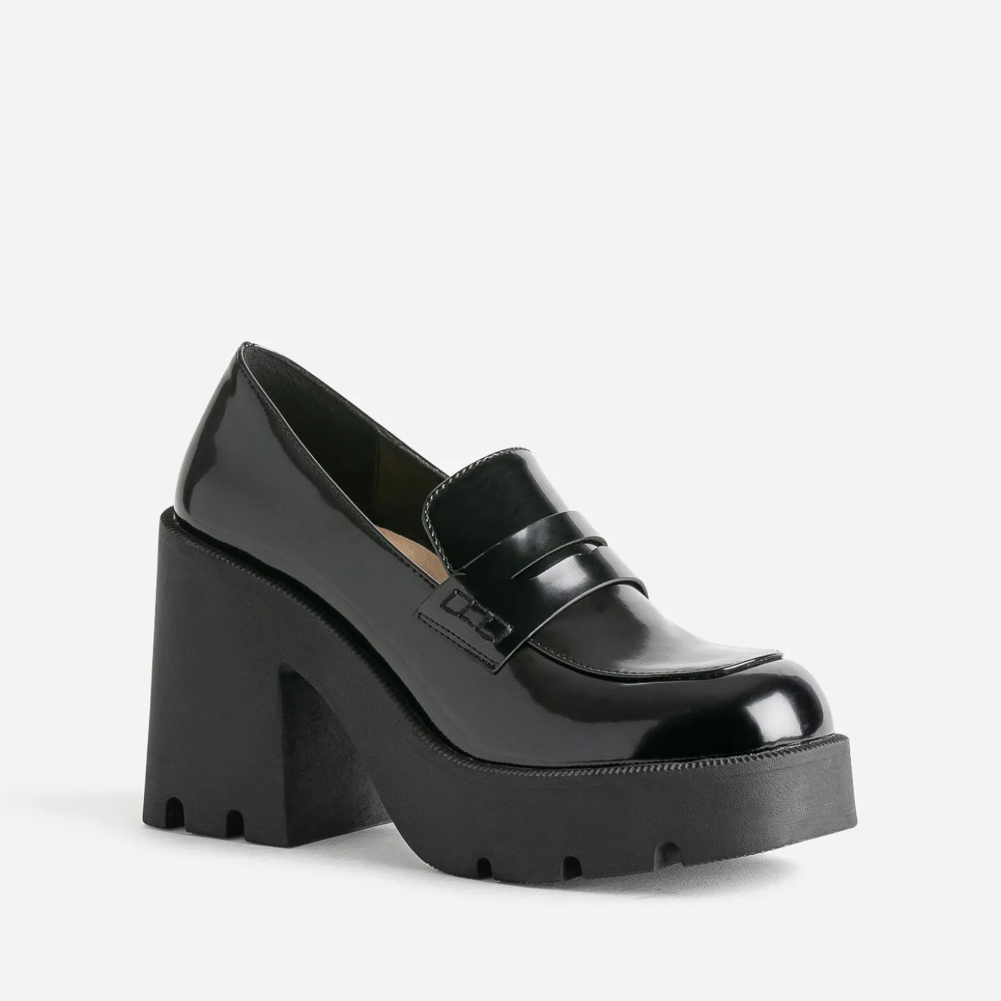 Mocassin TEXTO noir à plateforme crantée