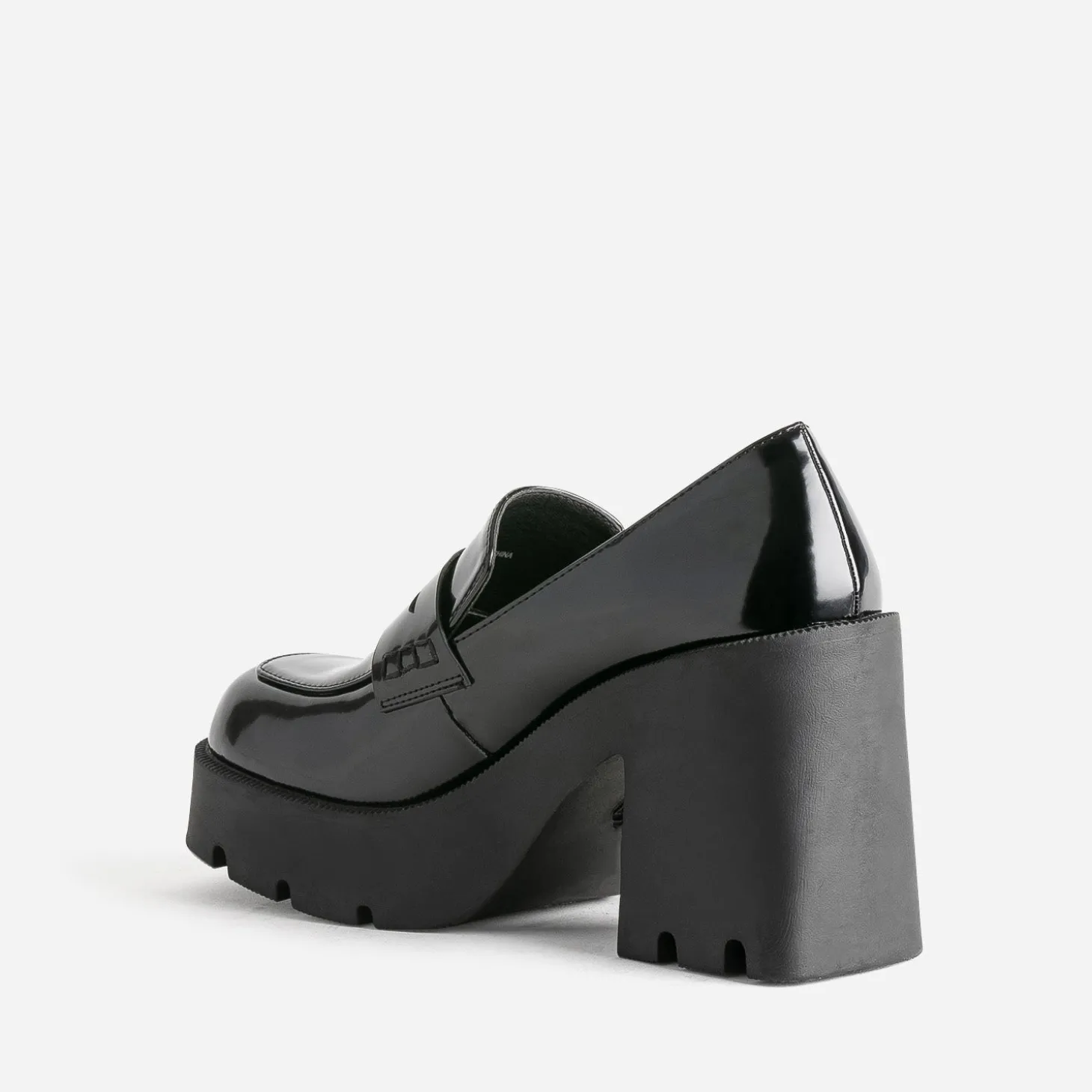 Mocassin TEXTO noir à plateforme crantée