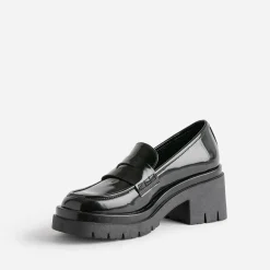 Mocassin TEXTO noir à talon cranté