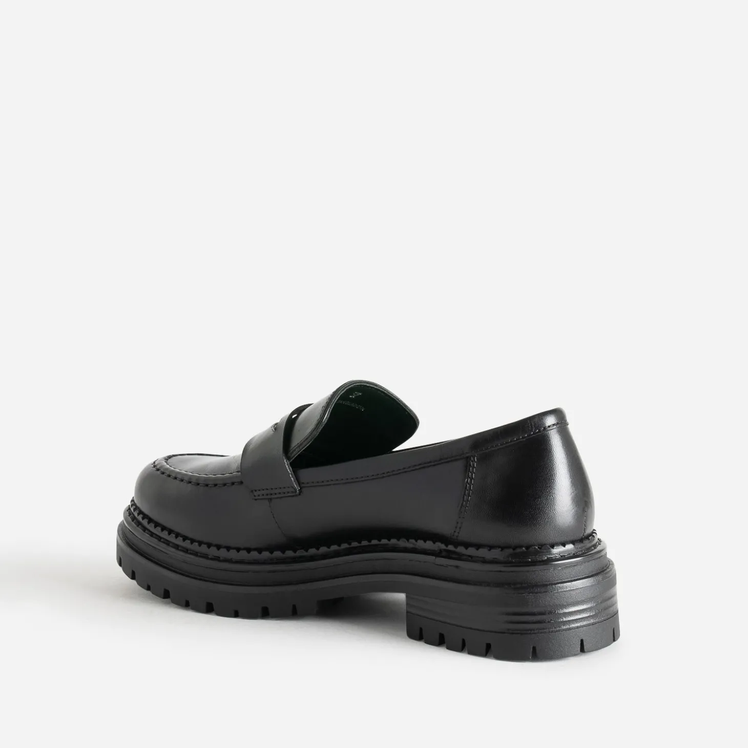 Mocassin TEXTO noir cuir semelle crantée
