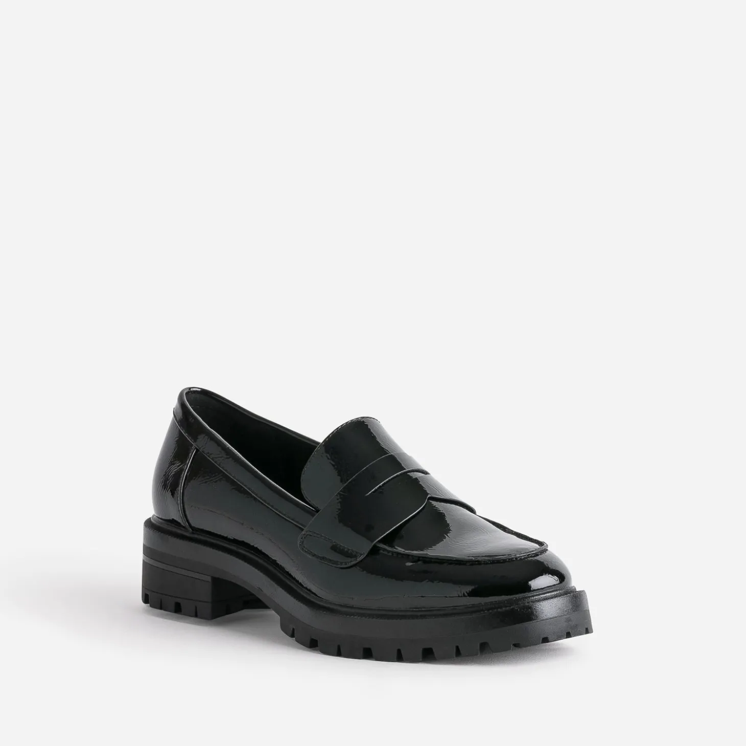 Mocassin TEXTO noir verni cranté