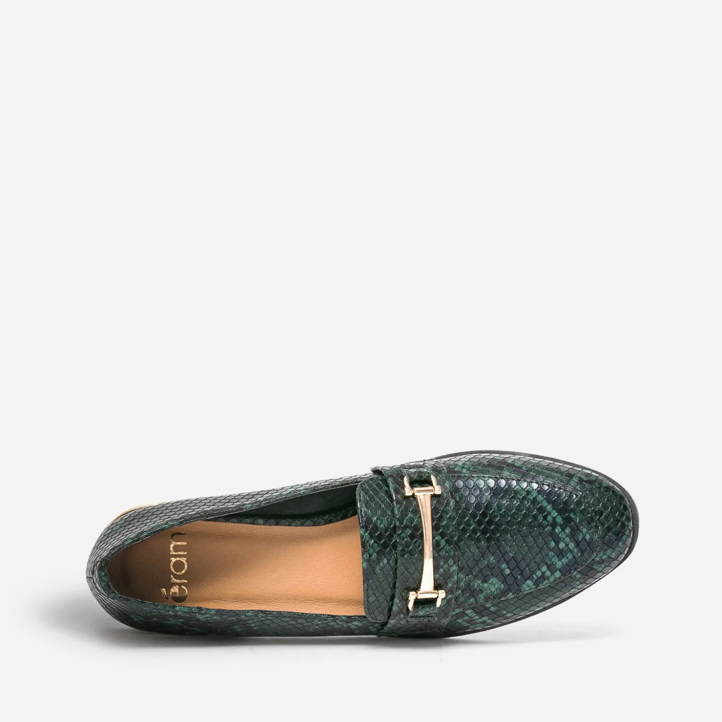Mocassin vert effet python