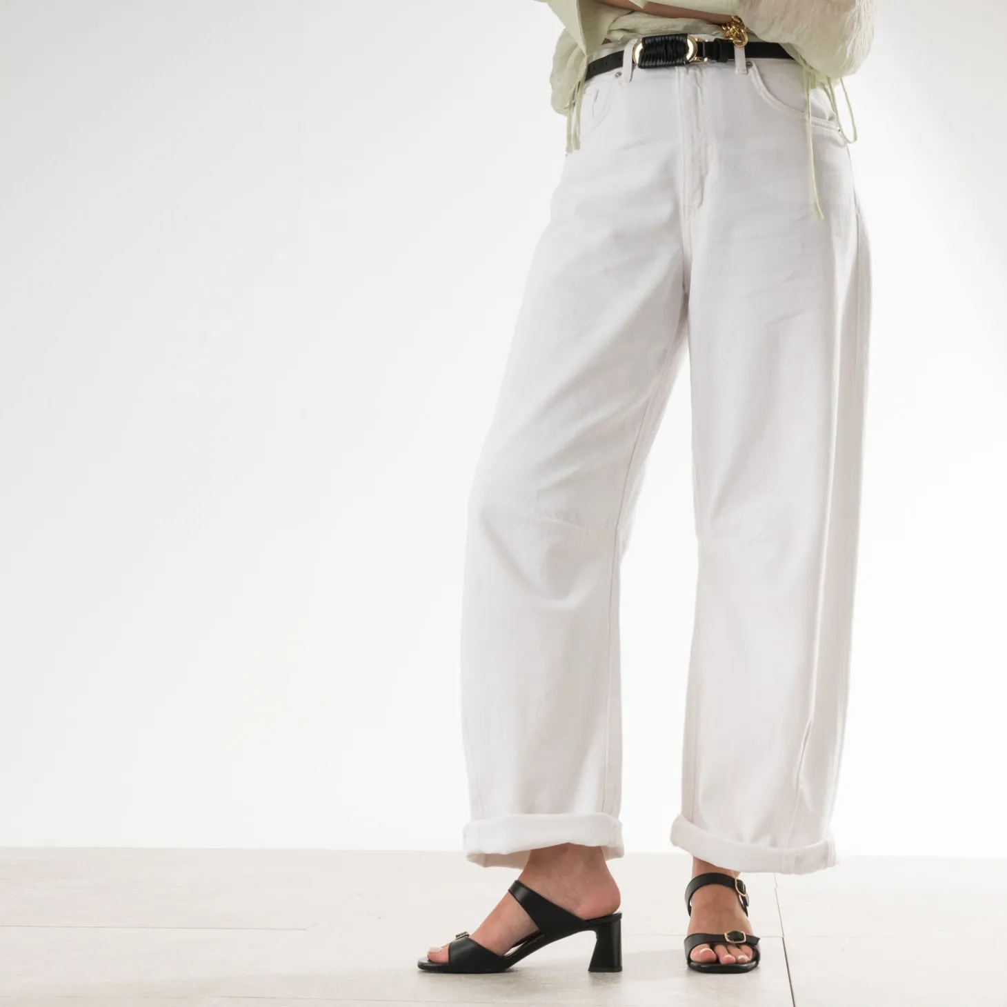 Mule à talon noire cuir double bride