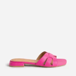 Mule à talon rose