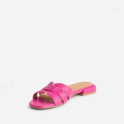 Mule à talon rose