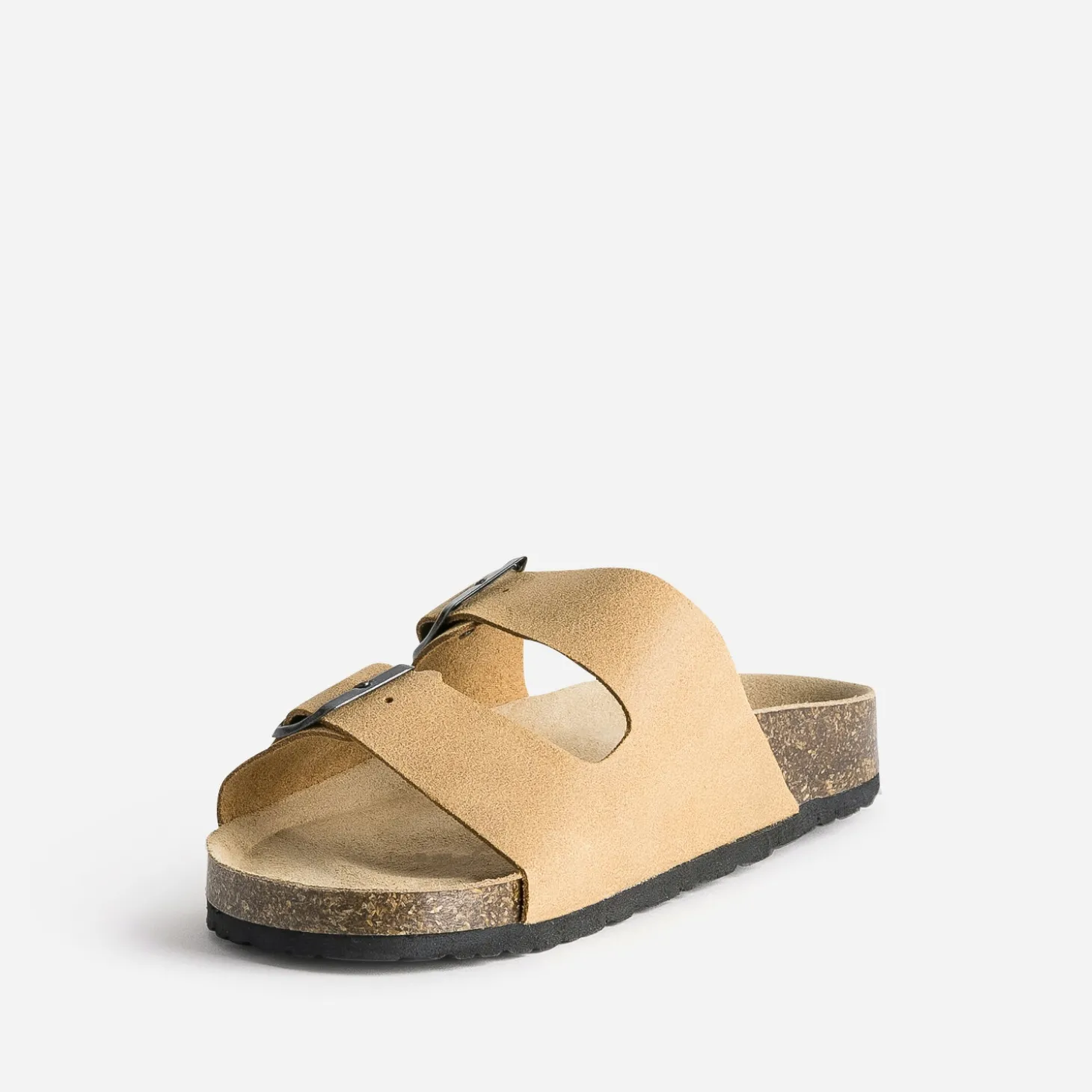Mule anatomique cognac en cuir