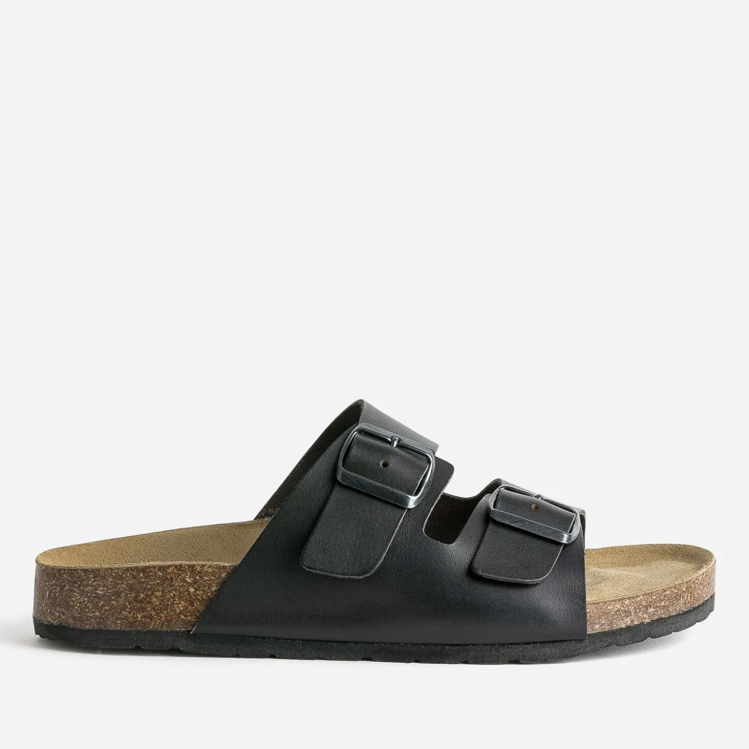 Mule anatomique noir en cuir