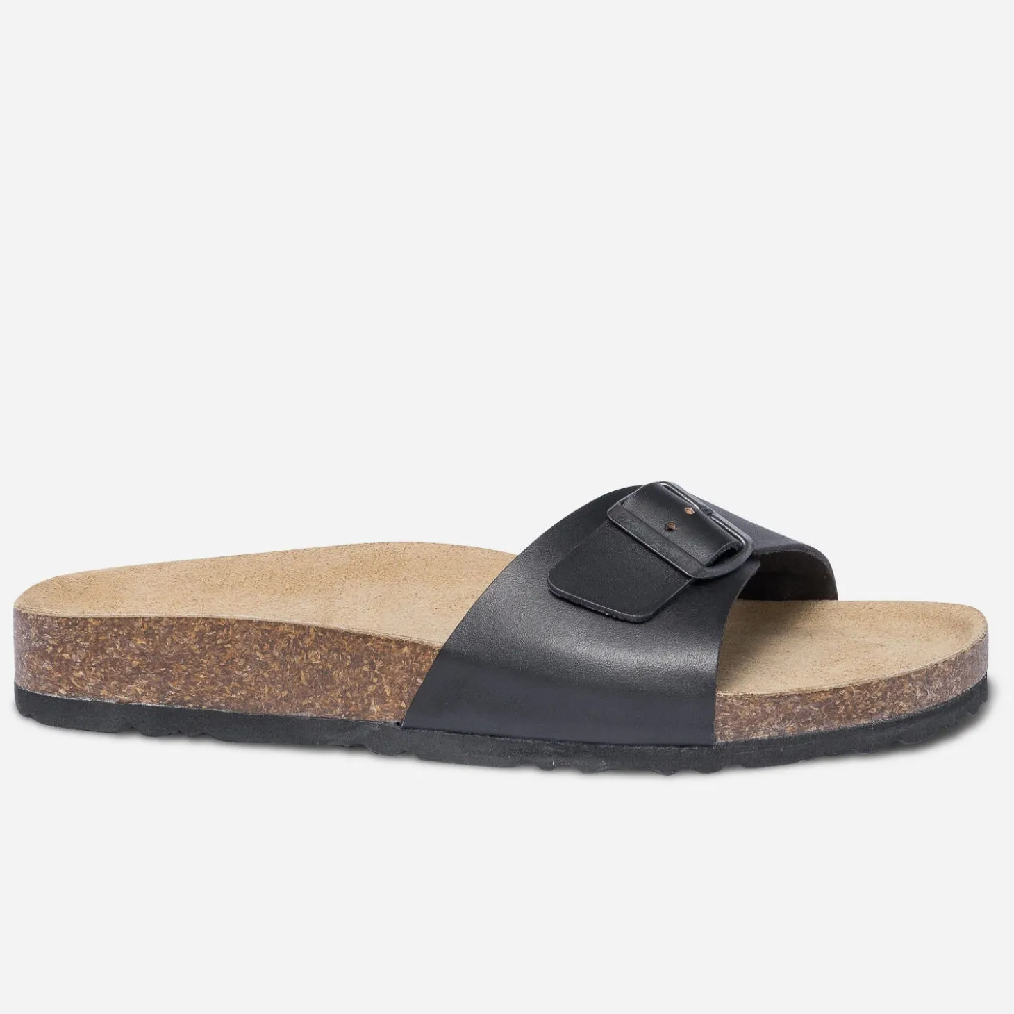 Mule anatomique noire en cuir