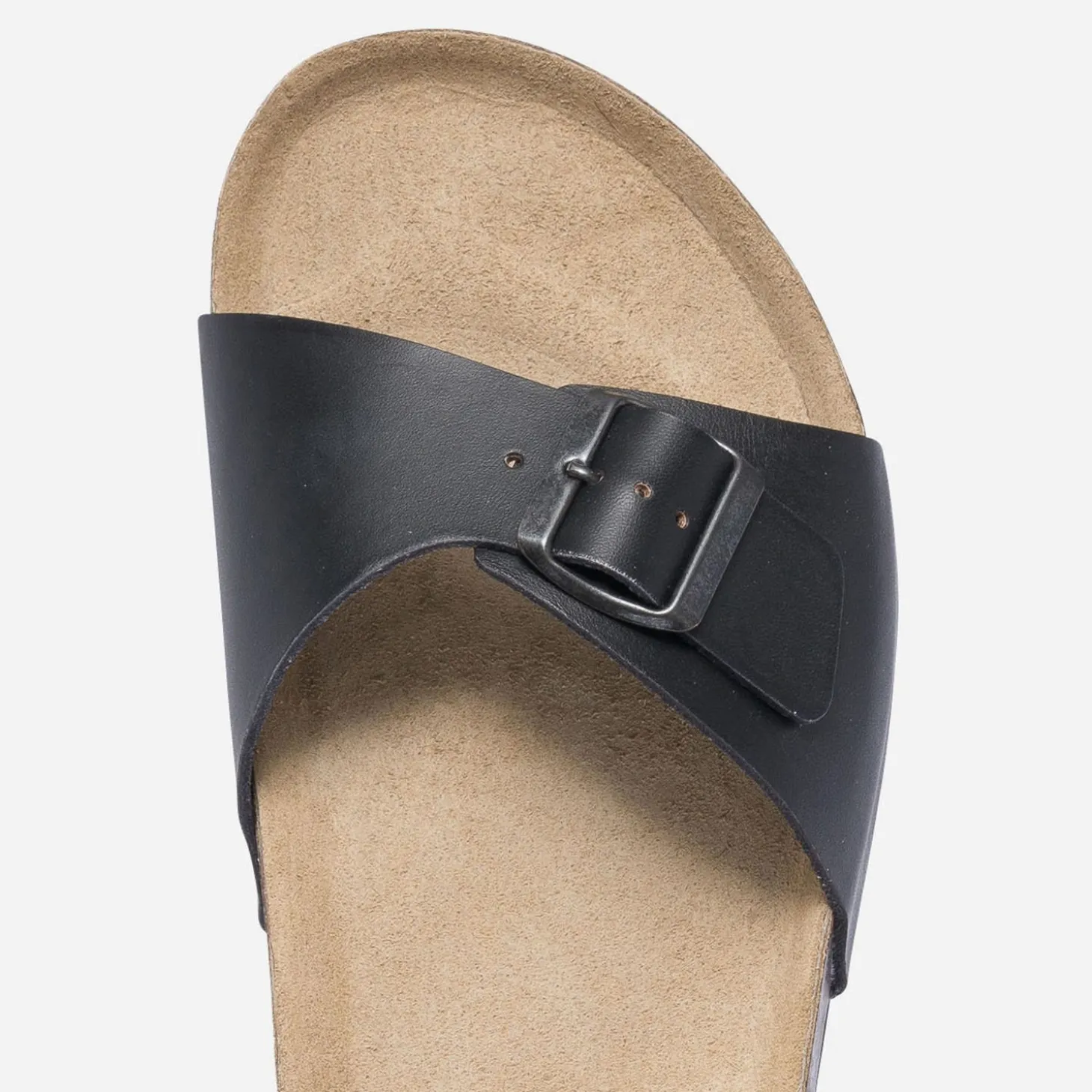 Mule anatomique noire en cuir