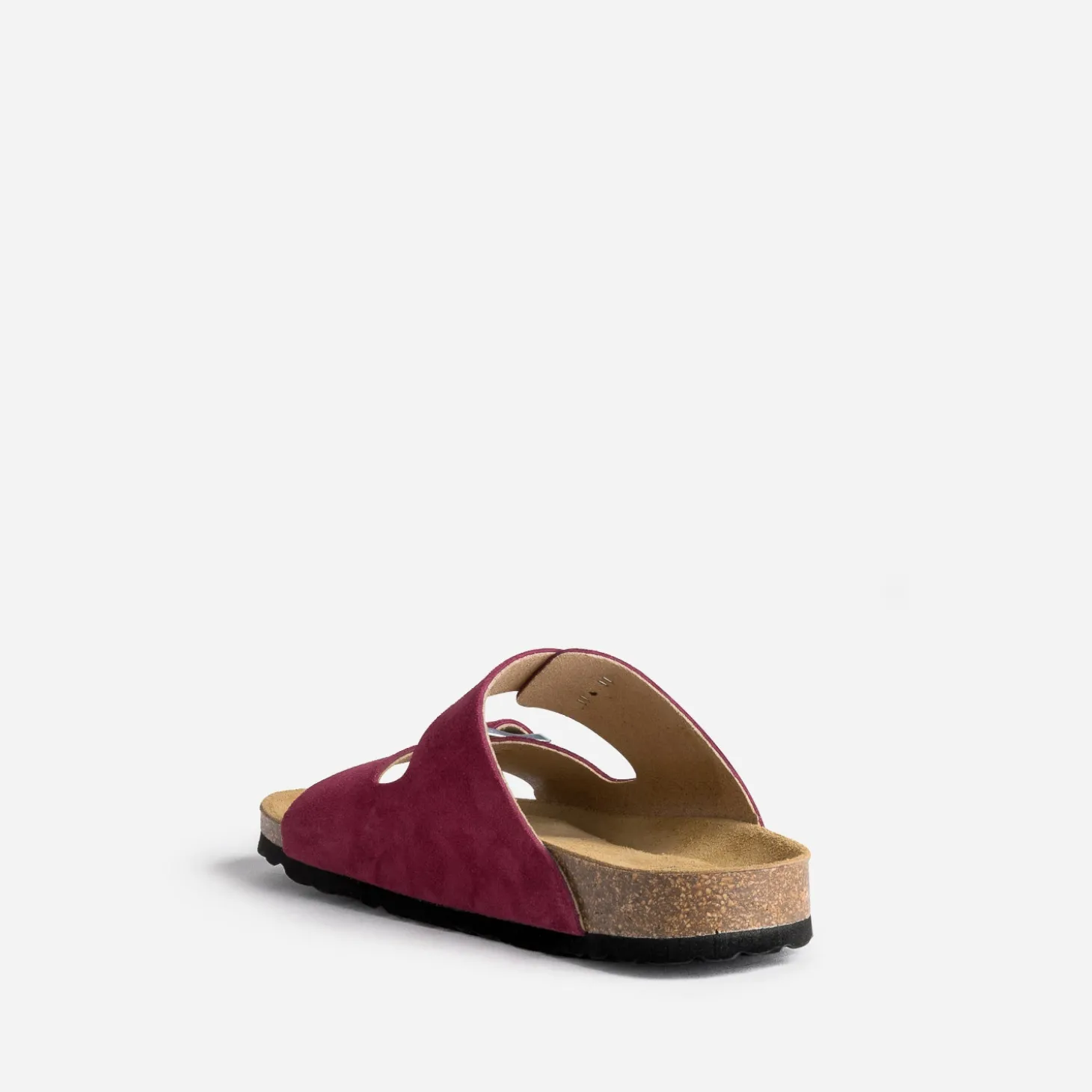 Mule anatomique prune en cuir velours