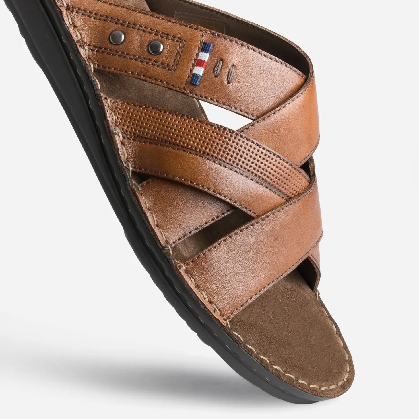 Mule confort cognac cuir