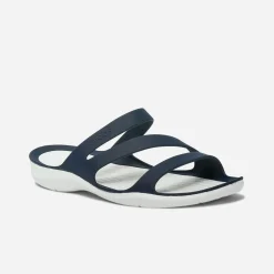 Mule CROCS bleu marine et blanche