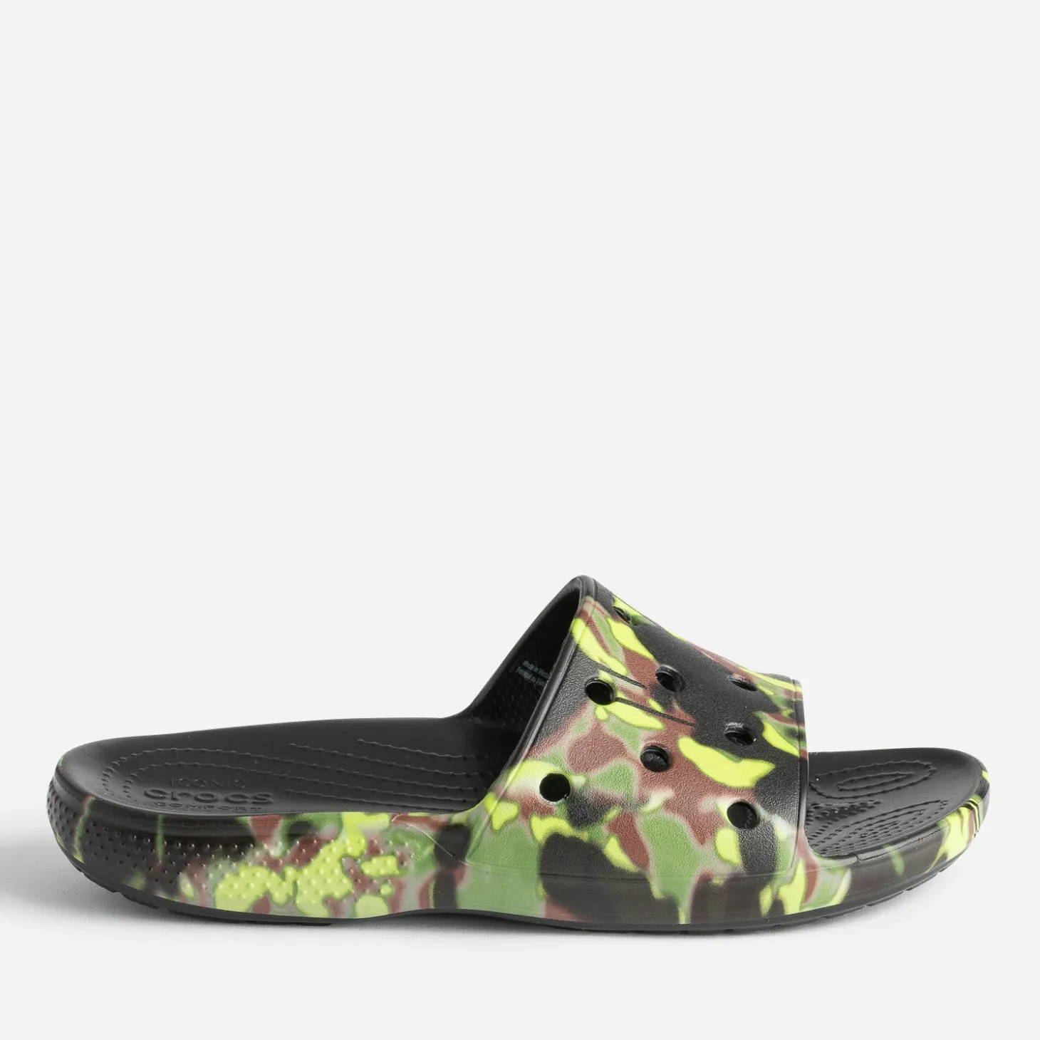 Mule CROCS noire à motif camouflage