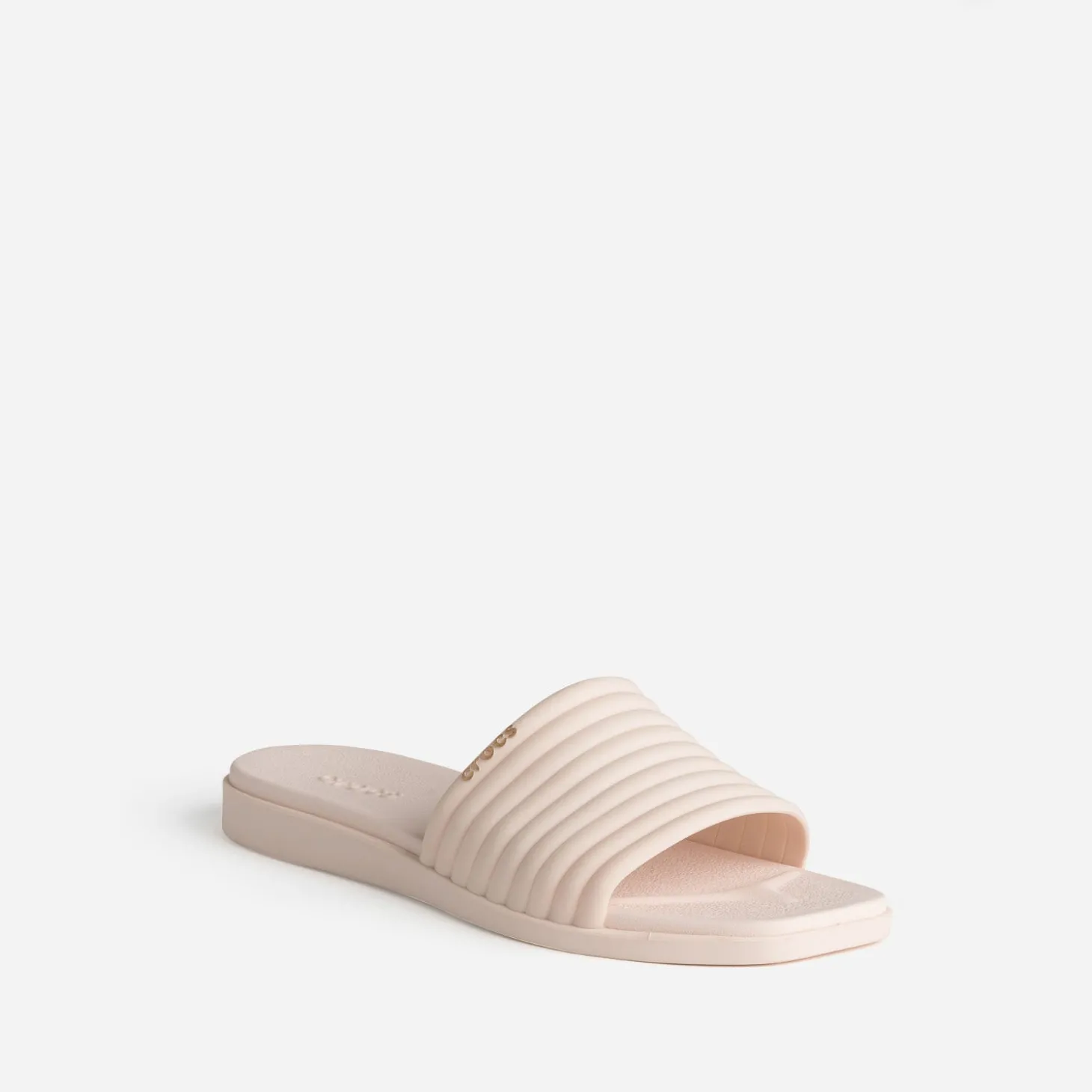 Mule CROCS rose pâle bride matelassée