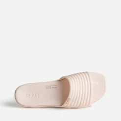 Mule CROCS rose pâle bride matelassée
