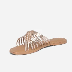 Mule dorée en cuir éco-conçu
