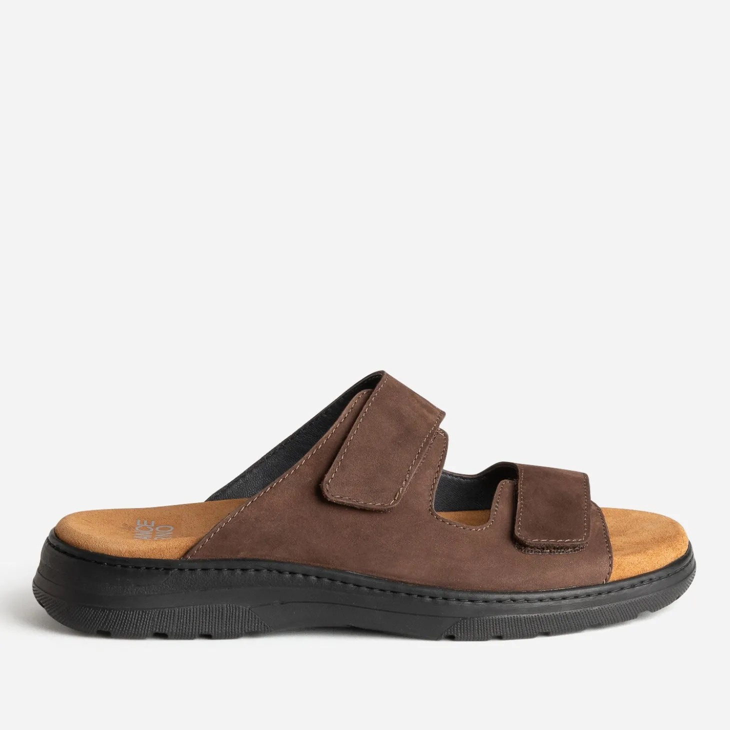Mule FRANCE ARNIO marron cuir à scratchs