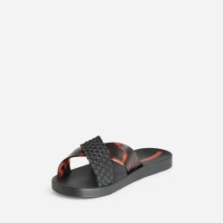 Mule IPANEMA noire et écaille détail tresse