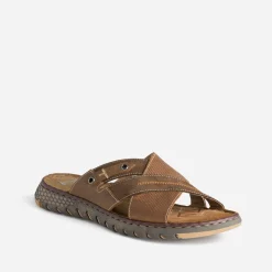 Mule marron cuir