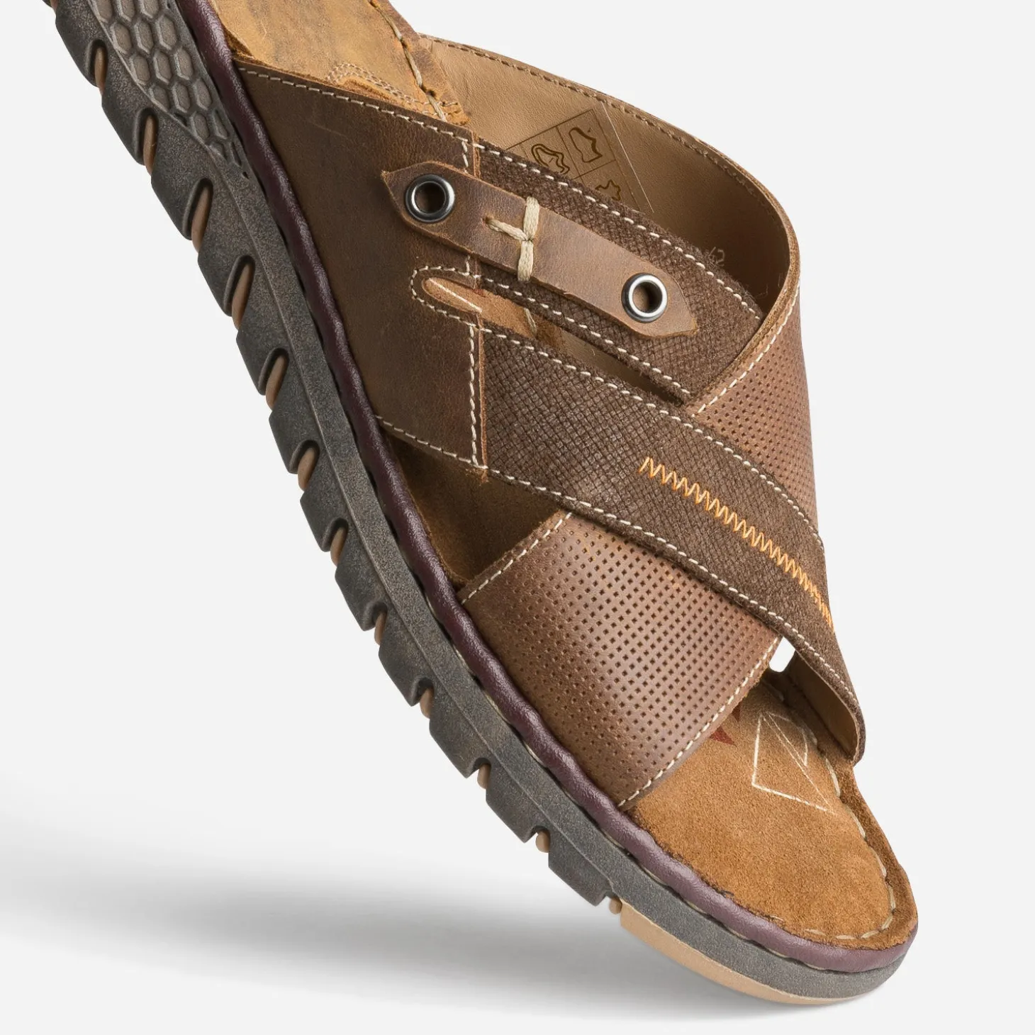 Mule marron cuir