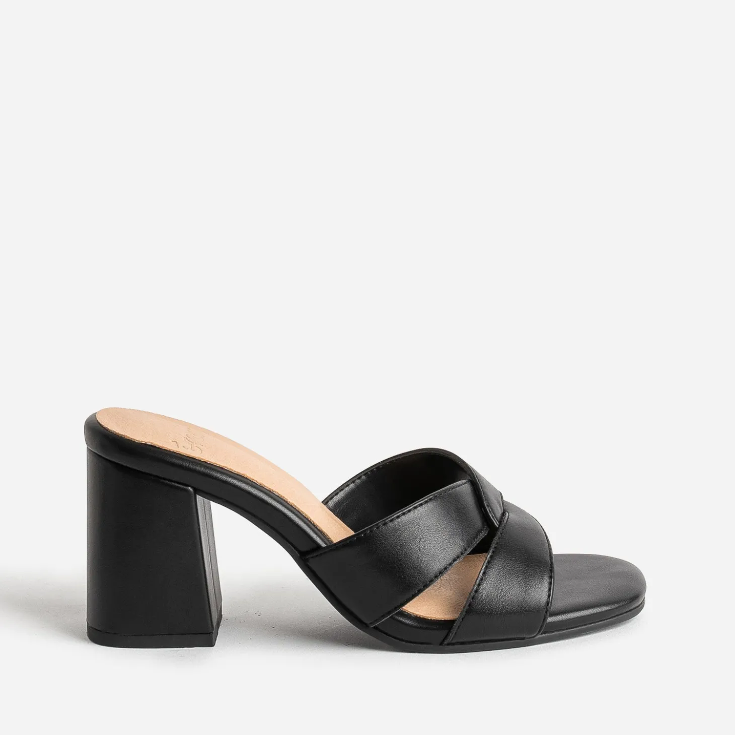 Mule noire à brides croisées