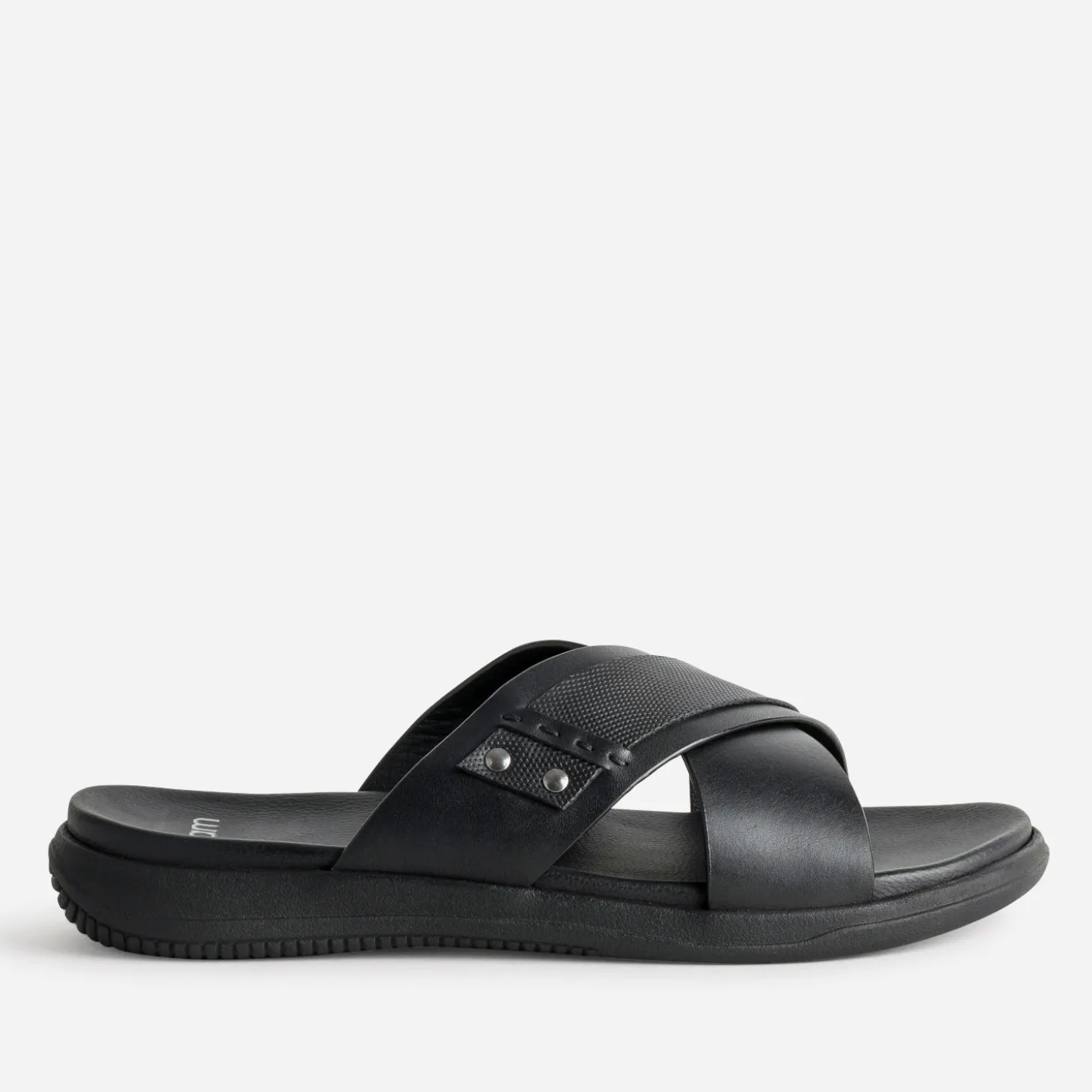 Mule noire cuir brides croisées