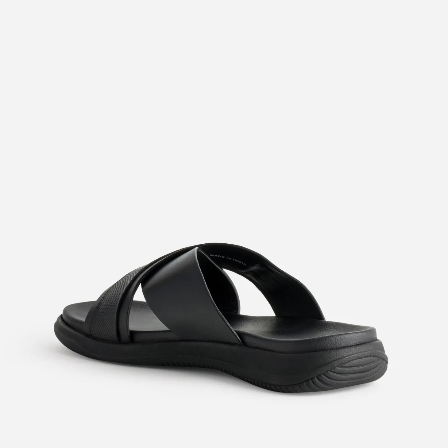 Mule noire cuir brides croisées