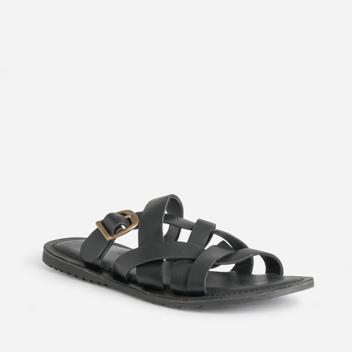 Mule noire cuir éco-conçu