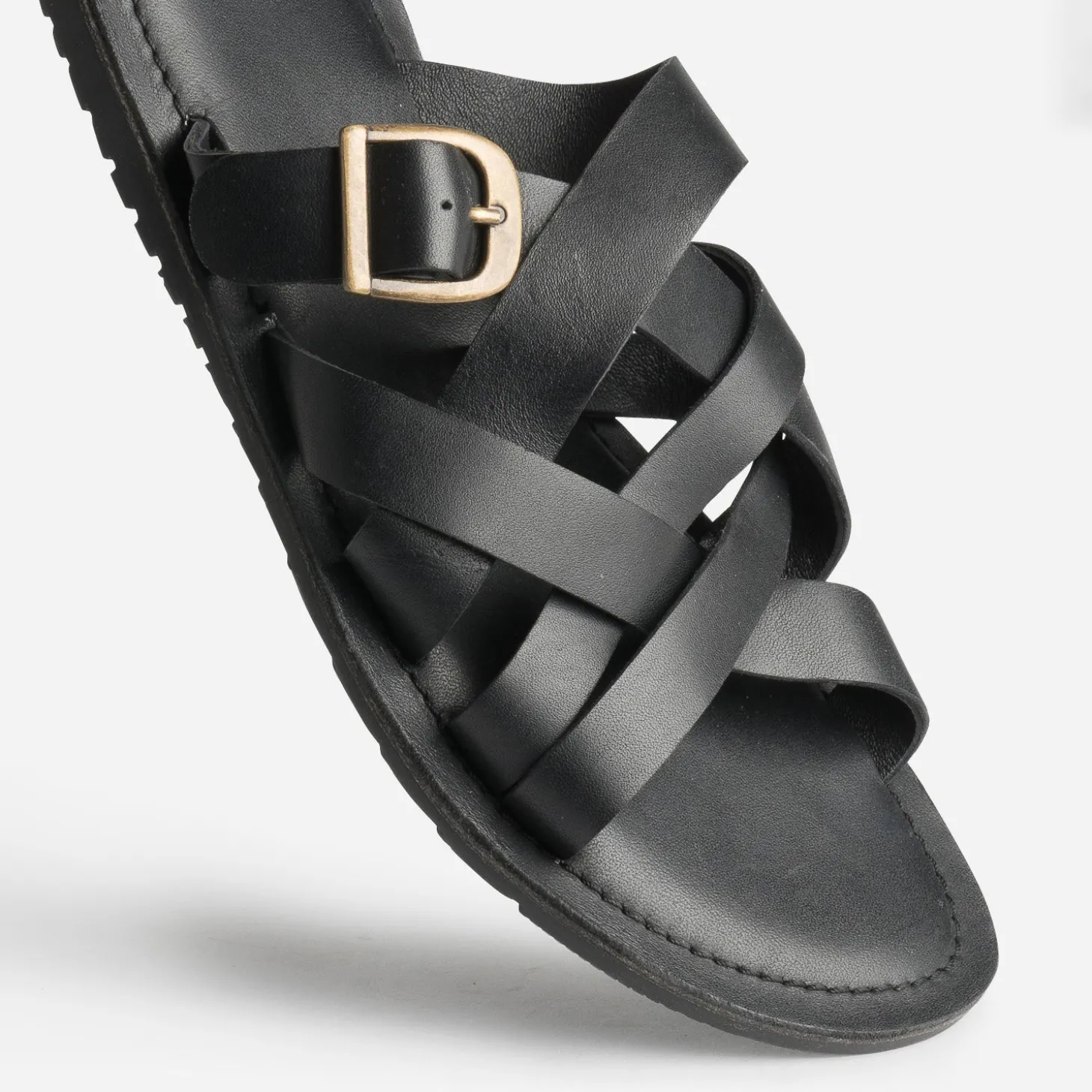 Mule noire cuir éco-conçu