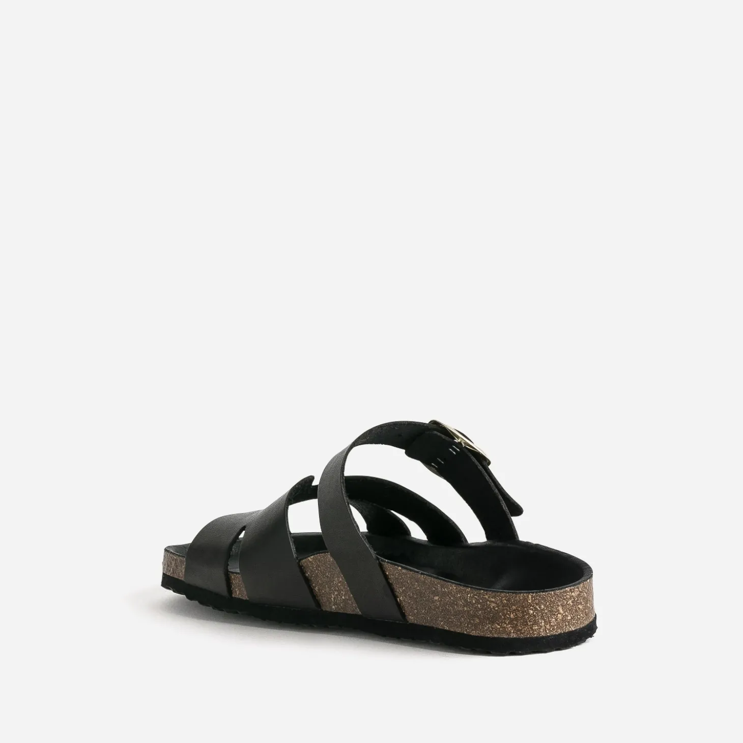 Mule noire cuir double bride