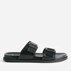 Mule noire en cuir