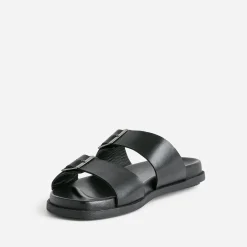 Mule noire en cuir