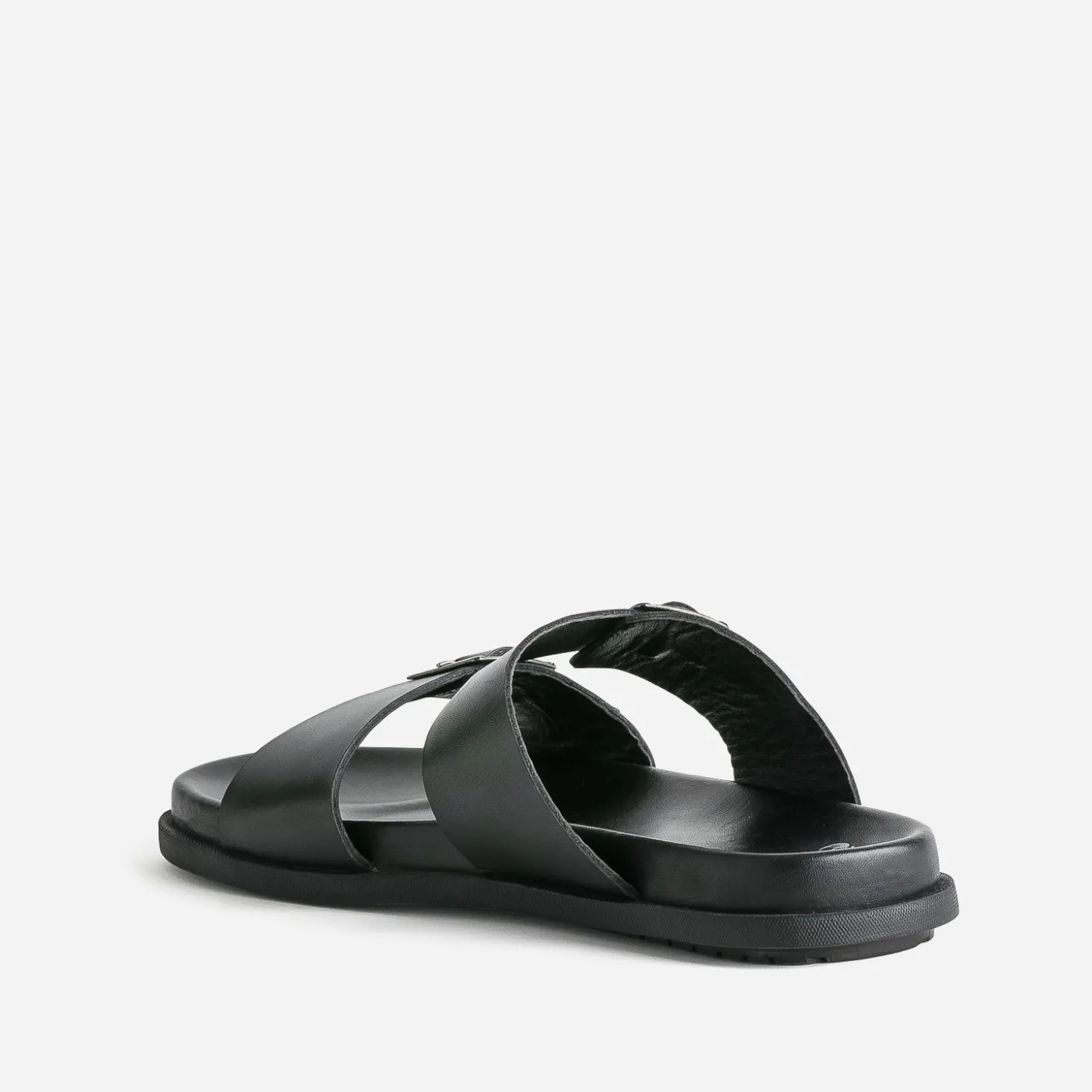 Mule noire en cuir