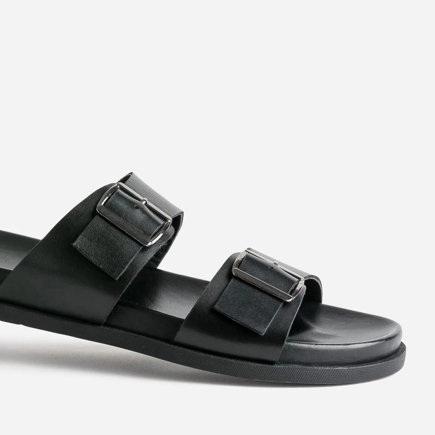 Mule noire en cuir