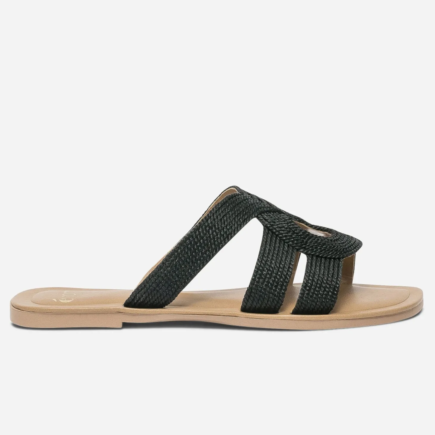 Mule noire en textile tressé