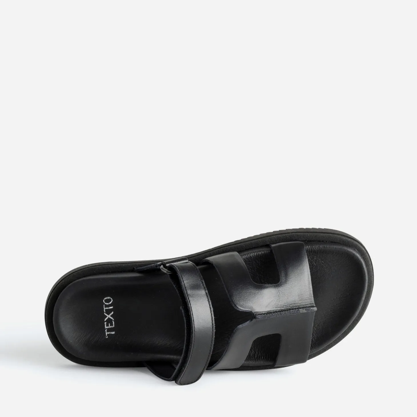 Mule TEXTO noire cuir