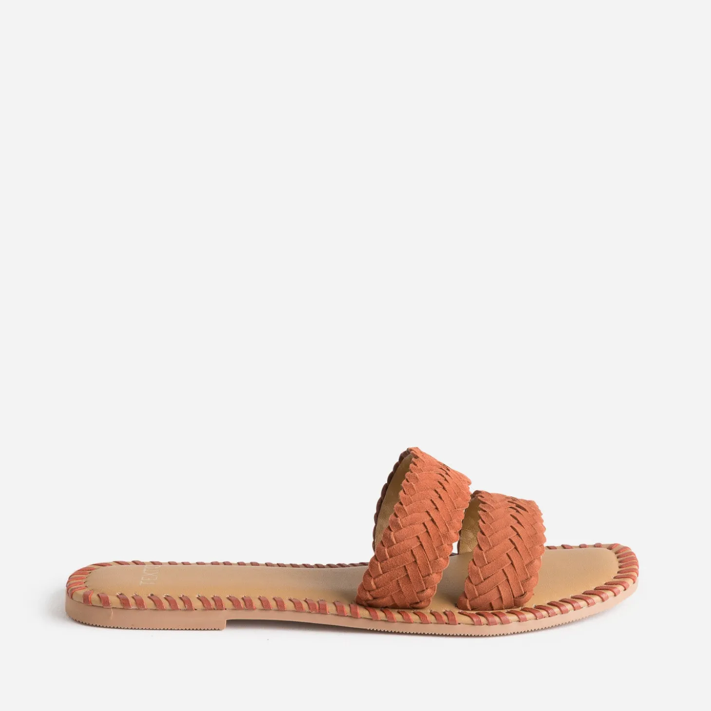 Mule TEXTO terracotta cuir tressé