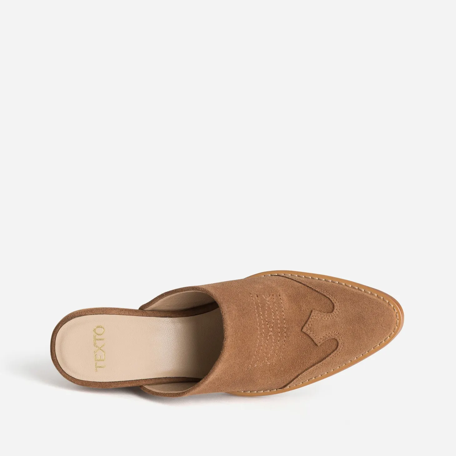 Mule-santiag TEXTO marron cuir velours