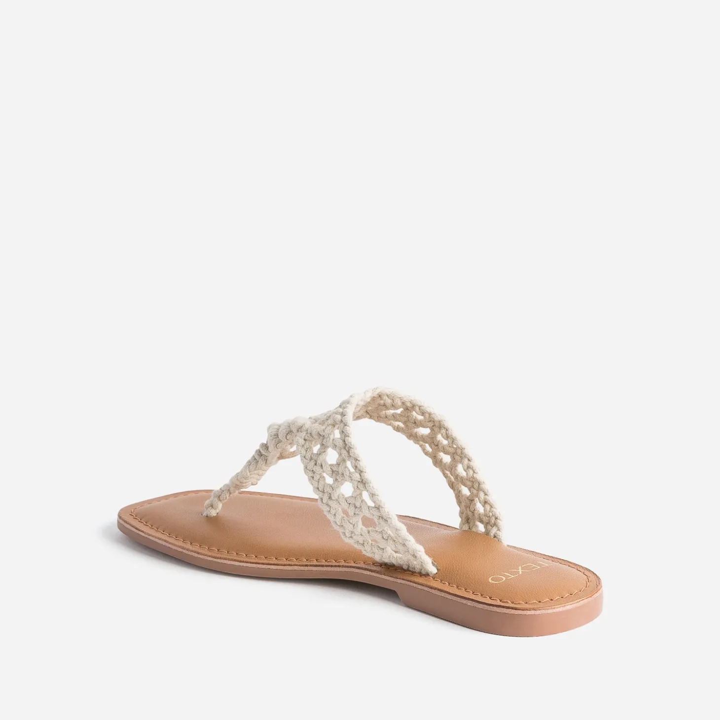 Mule-tong TEXTO beige en macramé