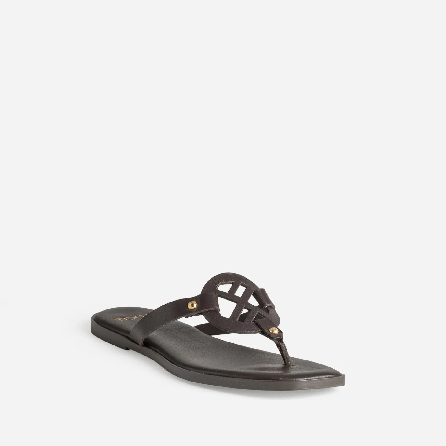Mule-tong TEXTO marron cuir