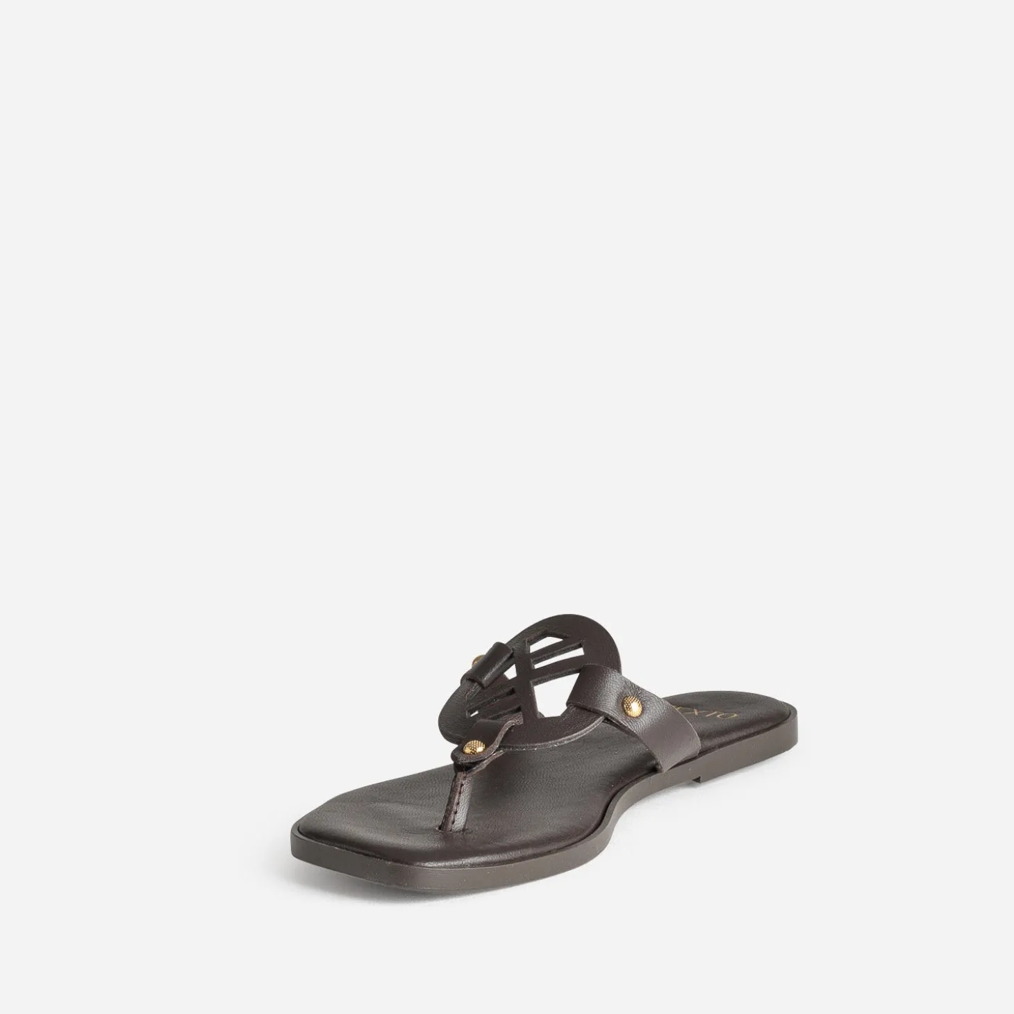 Mule-tong TEXTO marron cuir