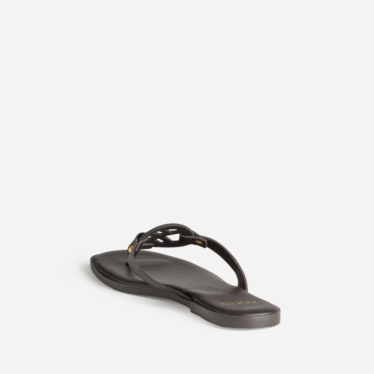 Mule-tong TEXTO marron cuir