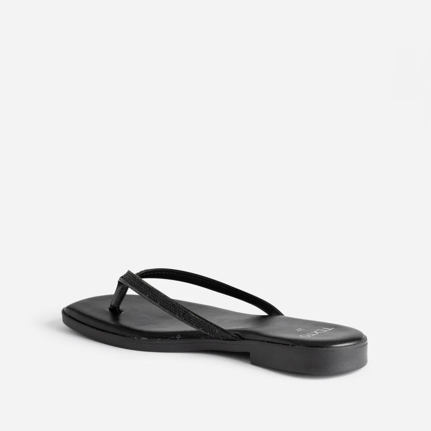 Mule-tong TEXTO noire brides strassées